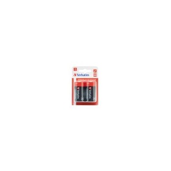 VERBATIM ALKALINE BATTERY D 2 PACK (HANGCARD) 49923